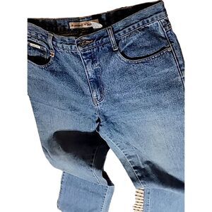 Zana Di Jeans Size 11 Blue Butterfly Embroidery Bell Bottom